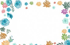 花纹背景手绘花朵边框图片
