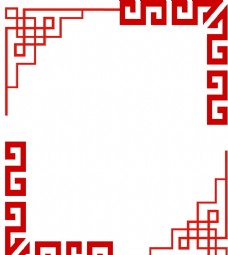 边框红色中国风窗格花边图片