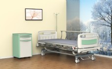 医院护理床效果图图片