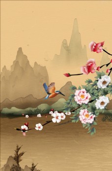 牡丹花鸟图图片