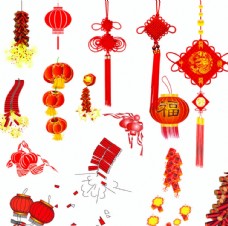 圣诞节中国结灯笼鞭炮图片