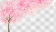 樱桃园手绘樱花素材图片