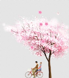 春天海报手绘樱花素材图片