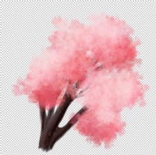 樱桃园手绘樱花素材图片