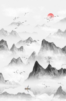 会议背景古典背景中国风展板图片