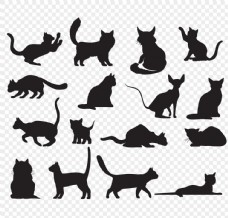 猫剪影矢量素材图片