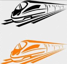 现代科技免抠高铁动车铁路简笔画元素图片