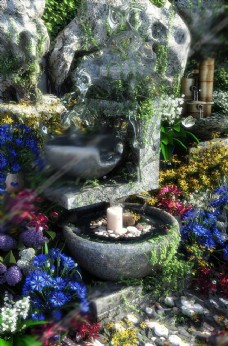 喷泉设计流水园艺小品3D模型图片