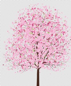 春天展架手绘樱花素材图片