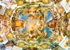 欧洲古典天花油画吊顶装饰图图片
