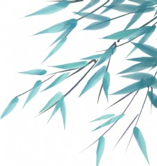 绿色叶子手绘竹子树叶png素材图片