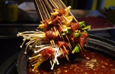 吃货美食火锅串串金针菇图片