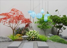 新中式景观小品花池雕塑图片