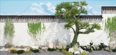 绿树新中式庭院景观组合图片
