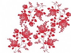 玫瑰花纹背景矢量图图片