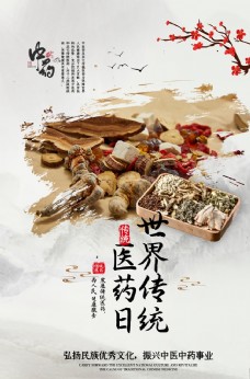 中华文化传统医药日文化海报图片