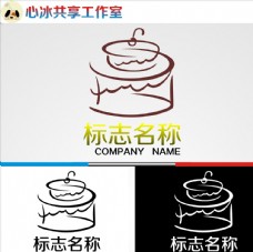 变形字母蛋糕logo图片