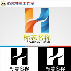 设计字母H字母logo图片