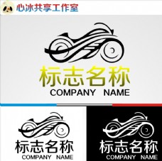 变形字母摩托车logo图片