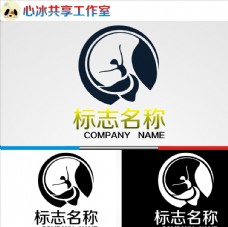 变形字母舞蹈logo图片