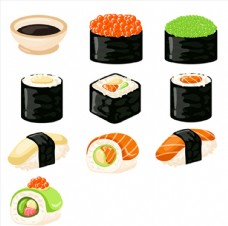 咖啡日系风日本料理寿司PNG图片