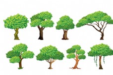 树林卡通大树图片