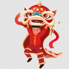 传统节日春节舞狮图片