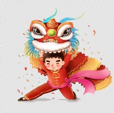 传统节日素材春节舞狮图片