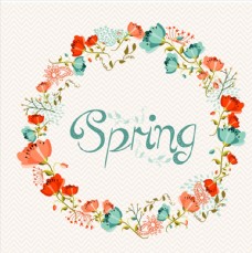 春季鲜花花环图片
