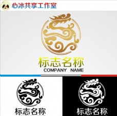 变形字母龙logo图片
