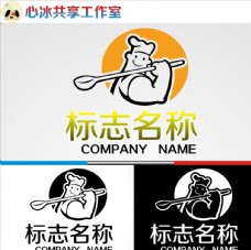 变形字母餐饮logo图片