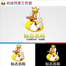 变形字母鸭logo图片