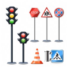 立面图路牌路标指示牌红绿灯图片