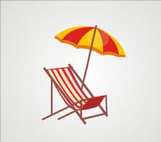 休闲度假海滩遮阳伞元素图片