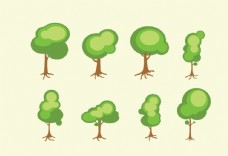 树木可爱树矢量图图片