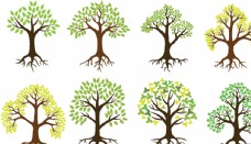 树木卡通树矢量图图片