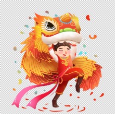 传统节日春节舞狮图片