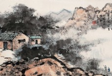 水墨中国风高清山水字画中国风水墨画图片