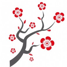 树枝矢量梅花图片