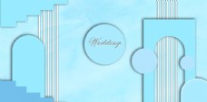 蓝色婚礼背景设计图片