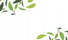 茶叶绿叶清新简约背景海报素材图片