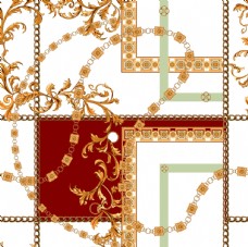 欧式风格欧式花纹链条方巾图片
