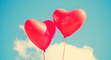 情人节快乐红色心形气球气球心爱图片