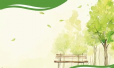 绿色简约树木背景海报素材图片