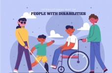 SPA插图扁平化残疾人插画设计图片