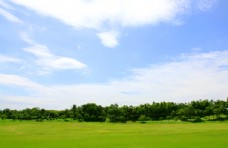 景观设计蓝天白云草地大图图片