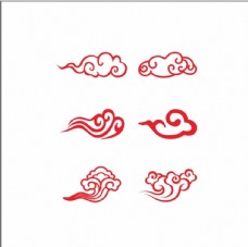 日系中国风古典红色祥云图片