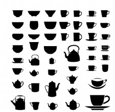 咖啡杯杯子剪影茶杯剪影图片