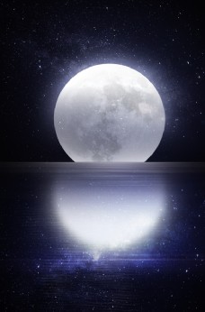 白领唯美月亮背景图片