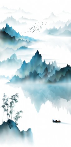 中国风设计水墨山水图片